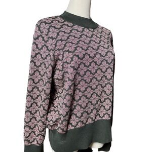 Kate Spade Clover Patterned Sweater - Pink and green
